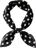 1 Piece of Polka Dot Square Scarf 1950s Chiffon Neck Scarfs Sheer Handkerchief Hair Tie Halloween Costume for Women Girls