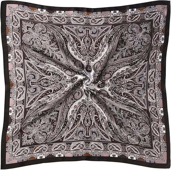 1 Pcs 27.5 Inches Satin Head Scarf Silk Like Hair Scarf Stain Bandana Hair Wrap Neck Scarf for Women(Black)