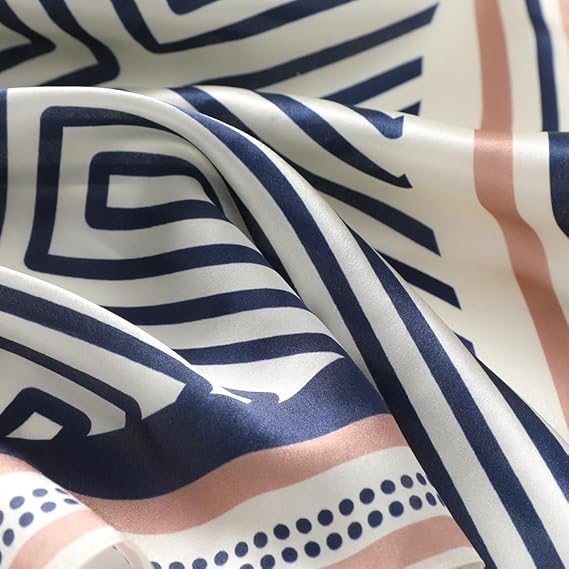 100% Mulberry Silk Scarf for Women, Bandana Square Satin Neck Head Scarf for Hair 27"x27" Handbag Accessories