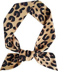 1Pc Brown Leopard Neck Tie Chic Skinny Scarf Hairband Stylish Purse Scarf Leopard Accessory Women's Fashion Scarves