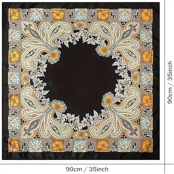 Head Scarf for Women-35 Square Silk Feeling Satin Scarf for Hair Wrapping and Sleeping at Night