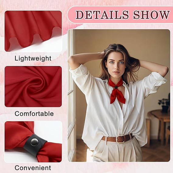 Hair Bandana for Women and Girls, Lady's Head Scarf Set Solid Color Neck Scarves for Camping Dating Casual Office