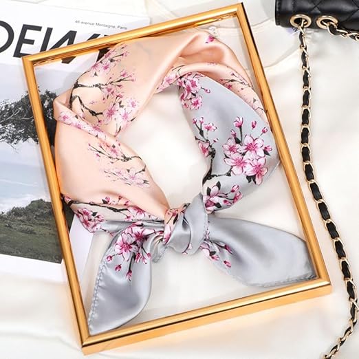 27.5-inch silky soft silk satin scarf bag hair towel gift