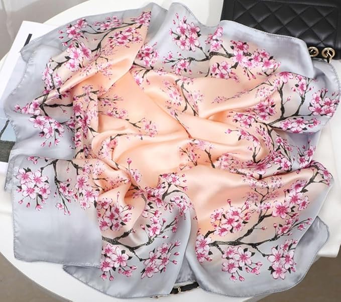 27.5-inch silky soft silk satin scarf bag hair towel gift