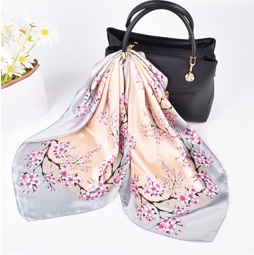 27.5-inch silky soft silk satin scarf bag hair towel gift