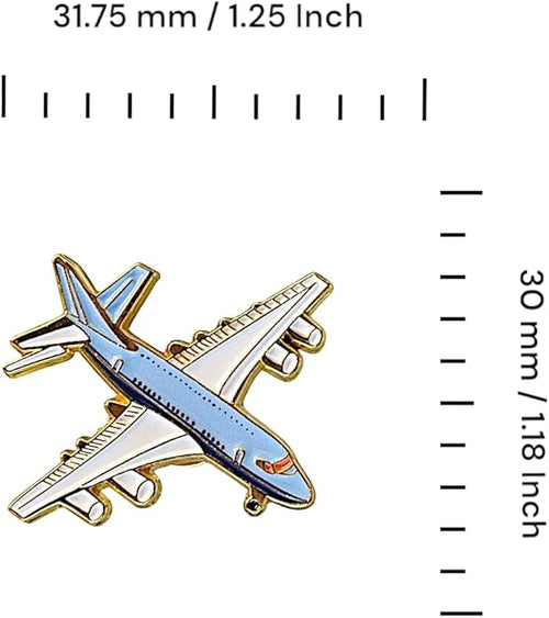 1.25" Airplane Soft Enamel Pin – Aviation Plane Aircraft Pilot Aviator Flight Lapel Pins Brooches for Backpacks, Jackets, Hats, Clothes, Bags, Teens, Girls, Boys – Pinback Buttons & Charms