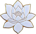 1.25" White Lotus Soft Enamel Pin – White Lotus Flower Buddhist Lapel Pins Brooches for Backpacks, Jackets, Hats, Clothes, Bags, Teens, Girls, Boys, Men– Pinback Buttons & Charms