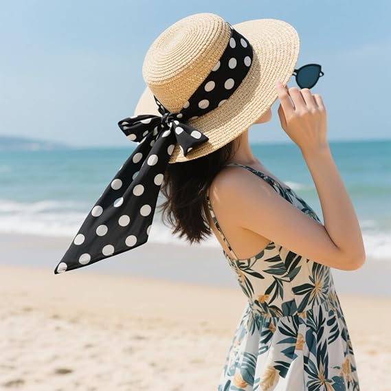 1 Piece of Polka Dot Square Scarf 1950s Chiffon Neck Scarfs Sheer Handkerchief Hair Tie Halloween Costume for Women Girls