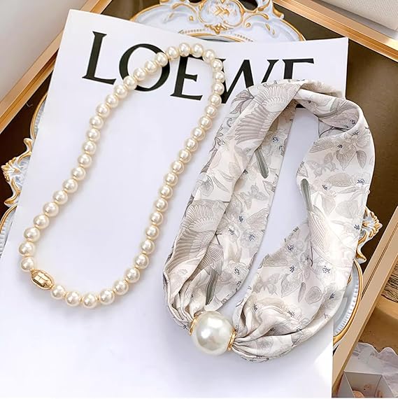 Silk Felling Magnetic Buckle with Rhinestone Small Neckerchief Clavicle Collar Headpiece Pendant Scarf for Women