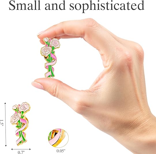 12 Pcs Red Rose Flower Enamel Lapel Pin, 1.5 inch Metal Badge Brooch for Women Men Clothes Bags Hats