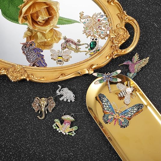 12pcs Women Brooches Bulk Set,Rhinestone Crystal Vintage Brooch Pins,Retro Broches Pin for Women Mother's Day Gifts Christmas Gifts