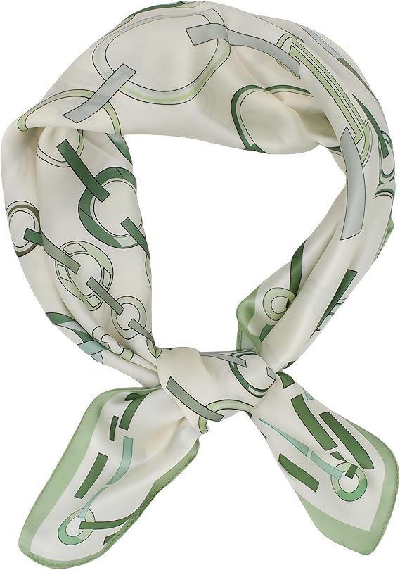 100% Mulberry Silk Scarf 25x25 Inch - Digital Printed Lightweight Square Scarf for Women, with Gift Packaging