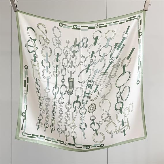 100% Mulberry Silk Scarf 25x25 Inch - Digital Printed Lightweight Square Scarf for Women, with Gift Packaging