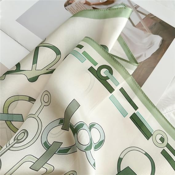 100% Mulberry Silk Scarf 25x25 Inch - Digital Printed Lightweight Square Scarf for Women, with Gift Packaging