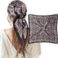 1 Pcs 27.5 Inches Satin Head Scarf Silk Like Hair Scarf Stain Bandana Hair Wrap Neck Scarf for Women(Black)