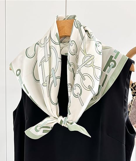 100% Mulberry Silk Scarf 25x25 Inch - Digital Printed Lightweight Square Scarf for Women, with Gift Packaging